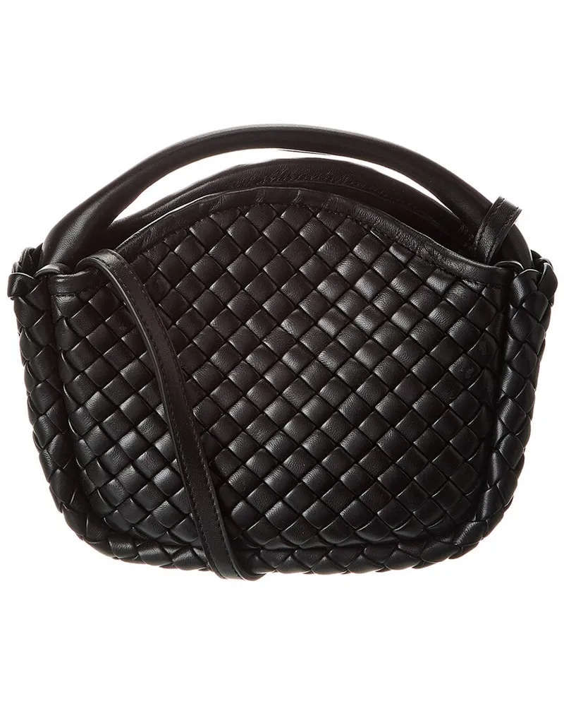 Bottega Veneta Small Cobble Leather Top Handle Black
