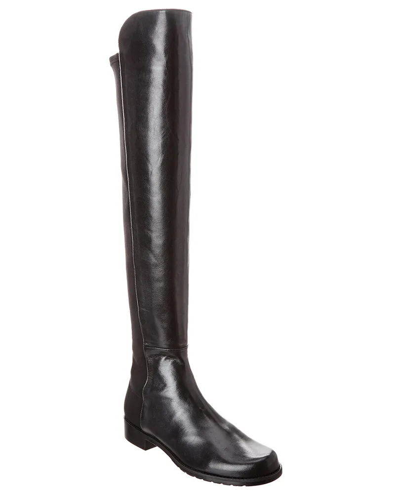 Stuart Weitzman Reddy 5050 Leather Over-The-Knee Boot Black