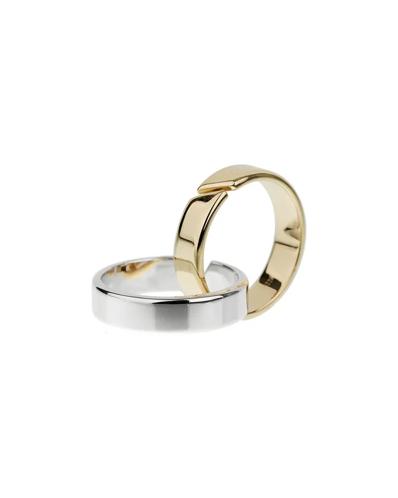 Hermès 18K Two-Tone Double Band Cocktail Ring (Authentic Pre-Loved Nocolor
