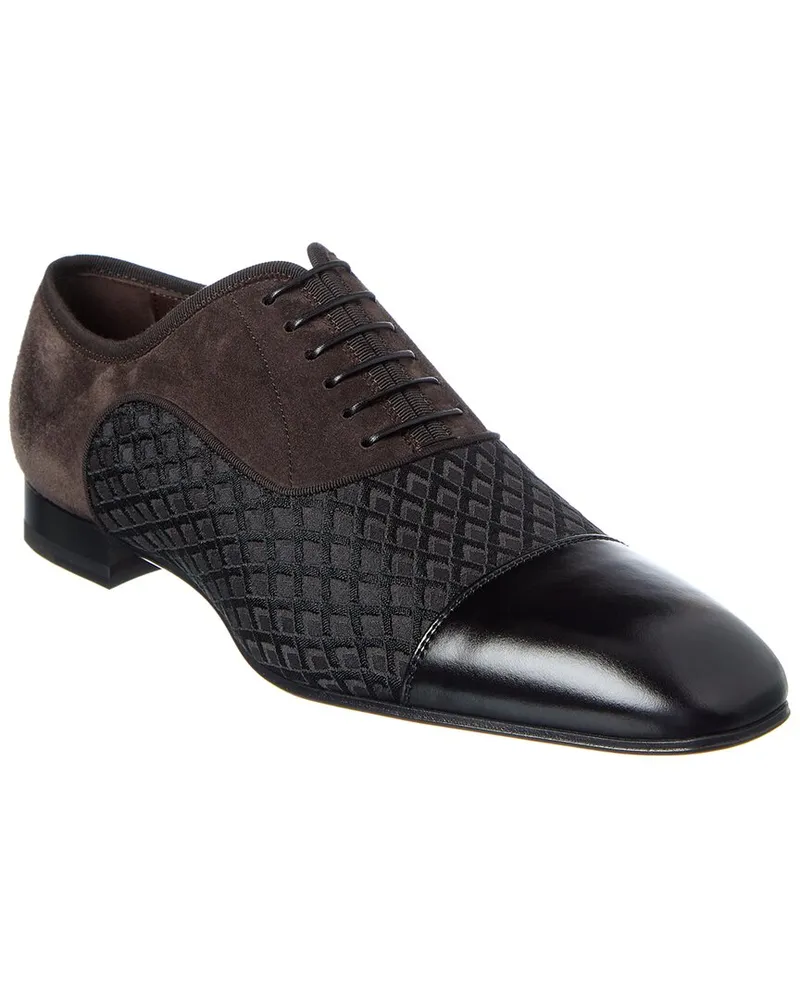 Christian Louboutin Greggo Suede & Leather Oxford Brown