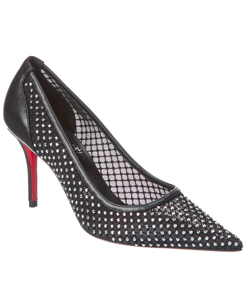 Christian Louboutin Apostropha 80 Mesh & Leather Pump Black