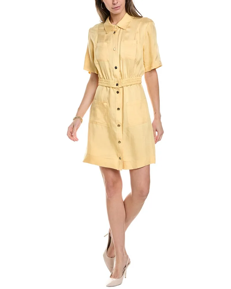 Sandro Linen-Blend Mini Dress White