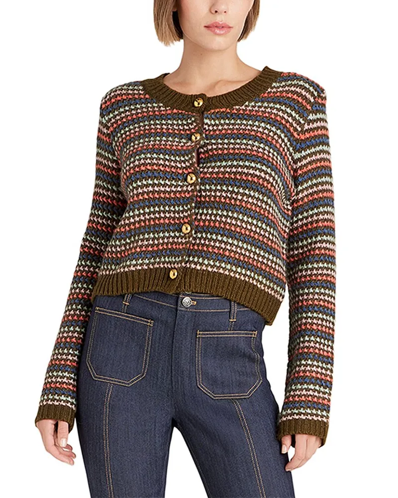 Cinq à Sept Striped Romina Cardigan Green