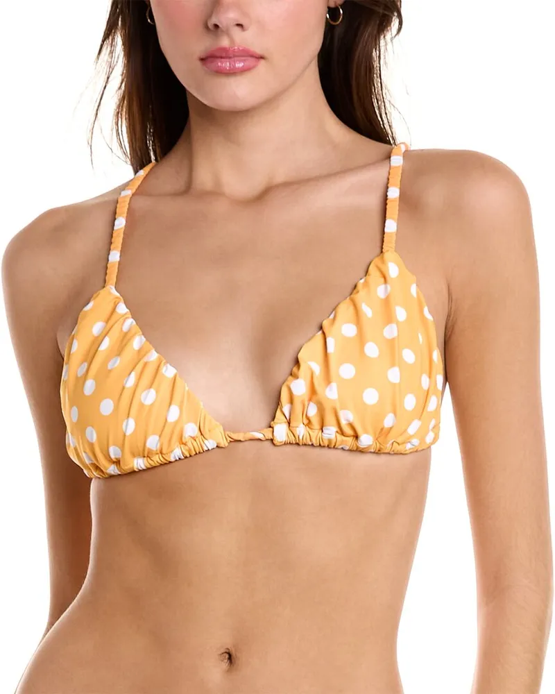 Caroline Constas Stacia Bikini Top Yellow
