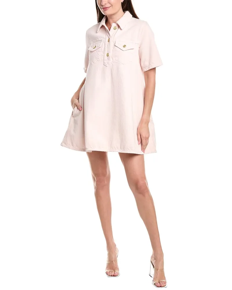 Ganni Heavy Denim Mini Dress Pink