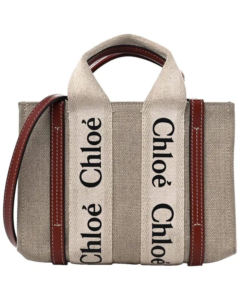 Chloé Brown Canvas Woody Tote (Authentic Pre-Loved Nocolor