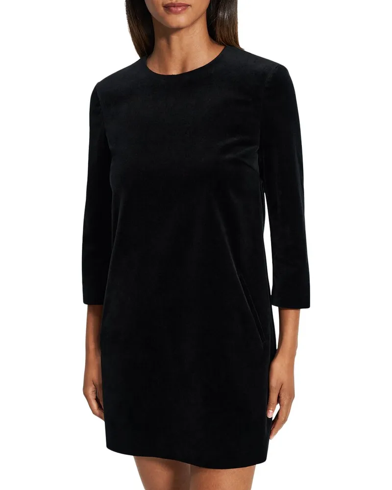 Theory Velvet Quarter-Sleve Dress Nocolor