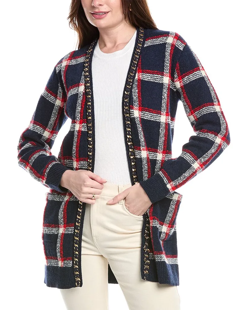 Carolina Herrera New York V-Neck Wool Cardigan Nocolor