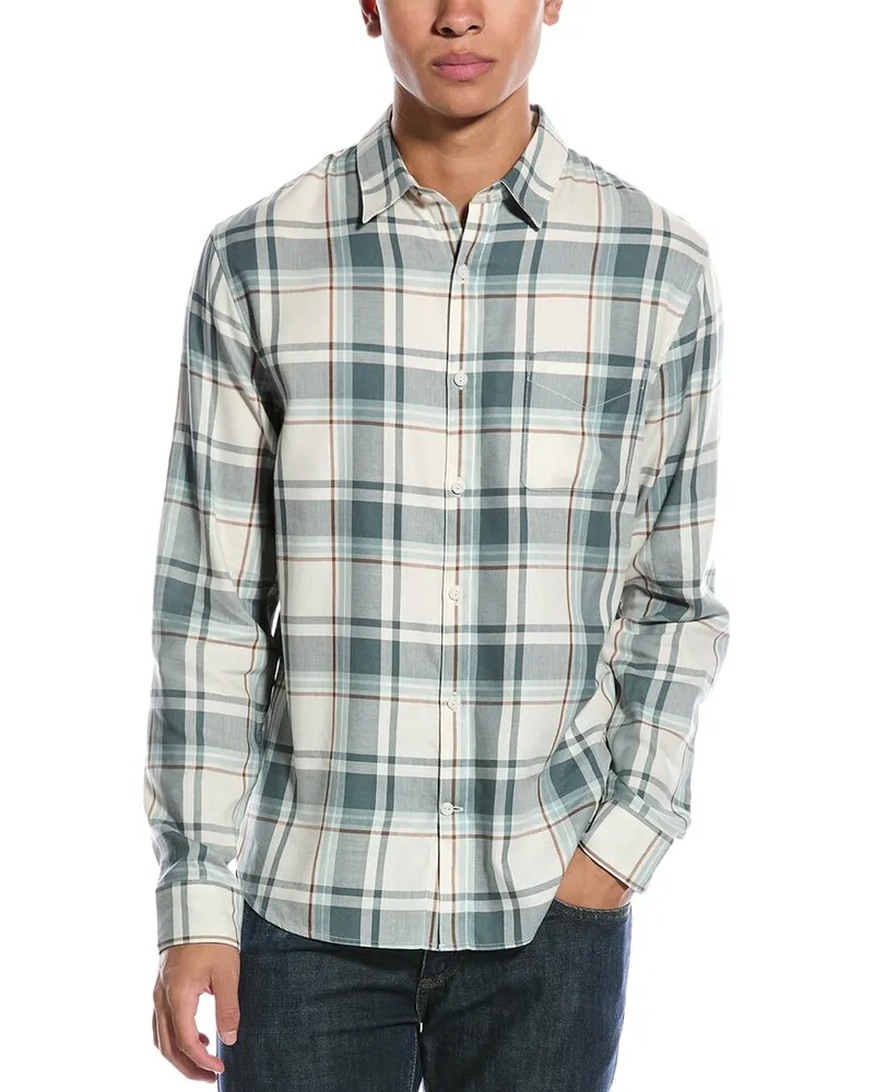 Vince Manchester Plaid Shirt Blue