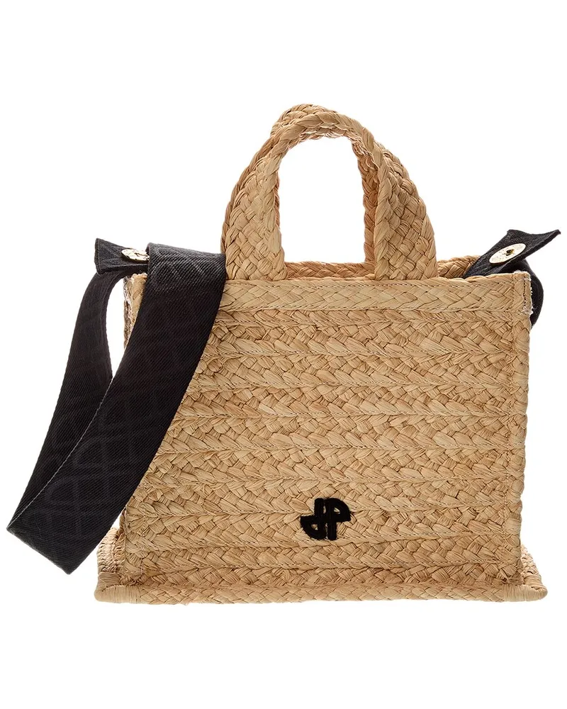 Patou JP Small Raffia Tote Beige