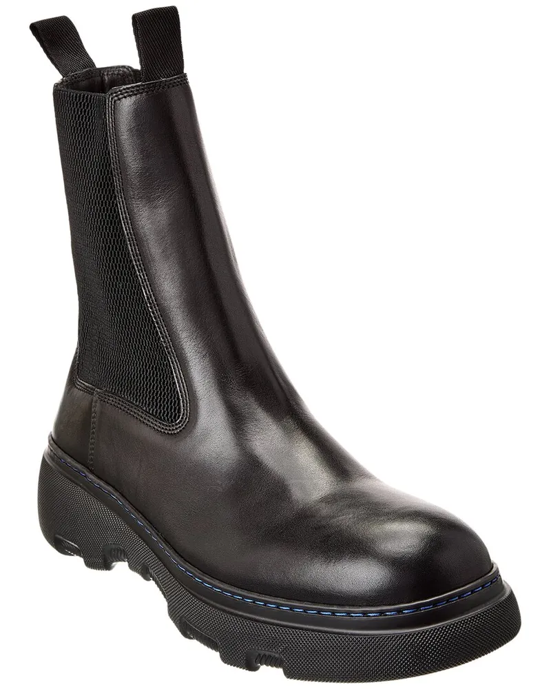 Burberry Creeper Leather Chelsea Boot Black