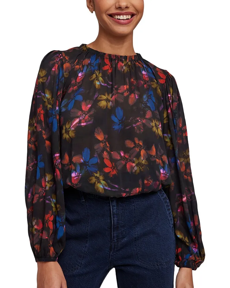 Bella Dahl Elastic Shirred Top Blue