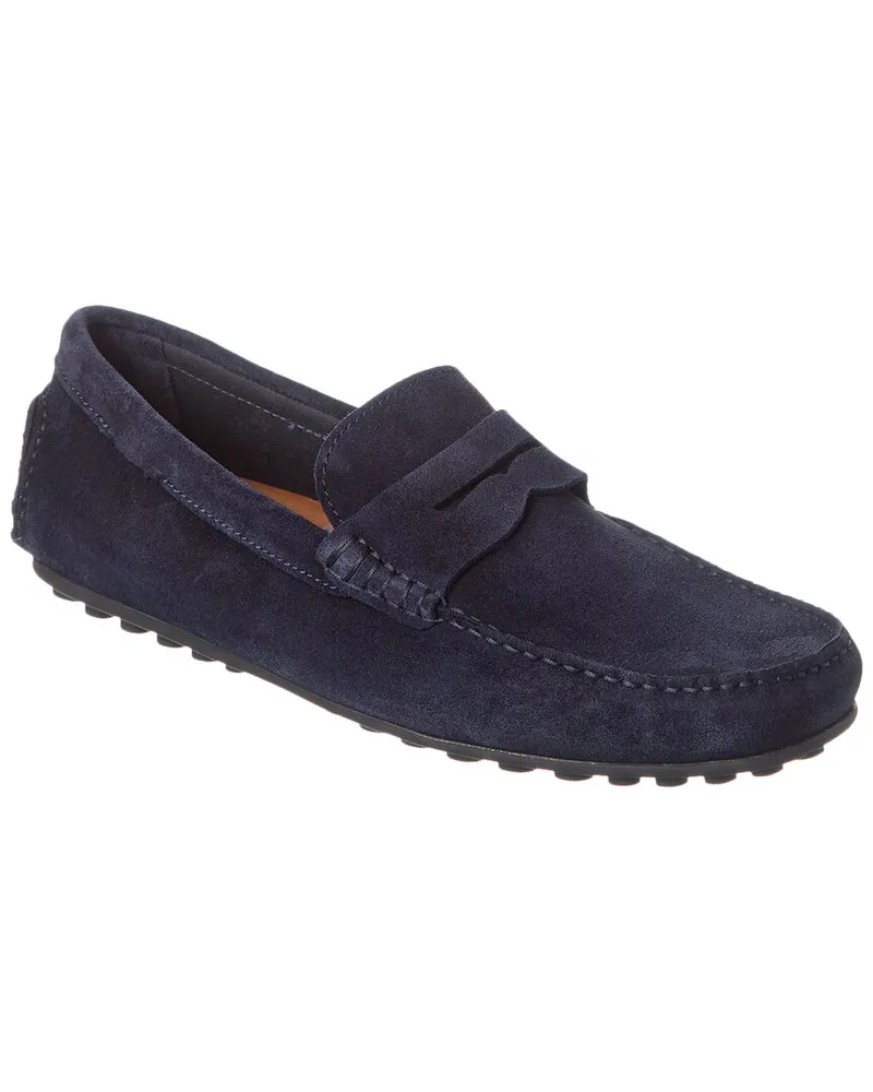 Aquatalia Lucca Weatherproof Suede Loafer Blue