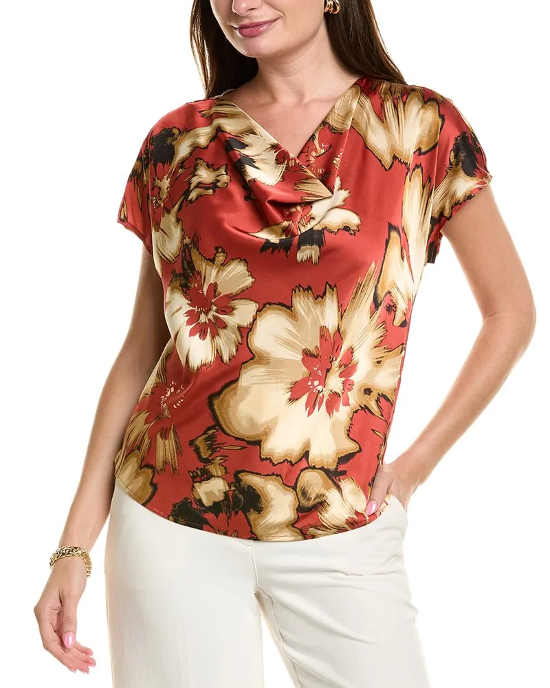 Anne Klein Satin Cowl Blouse Nocolor