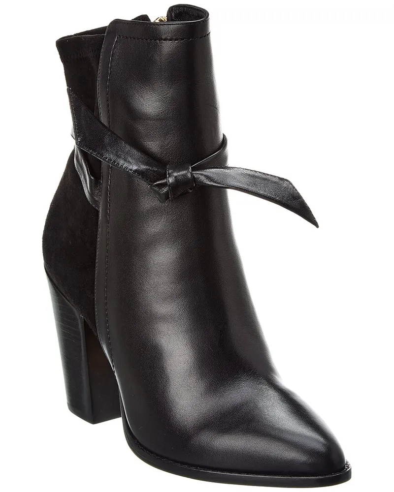 Alexandre Birman Leather & Suede Booties Black