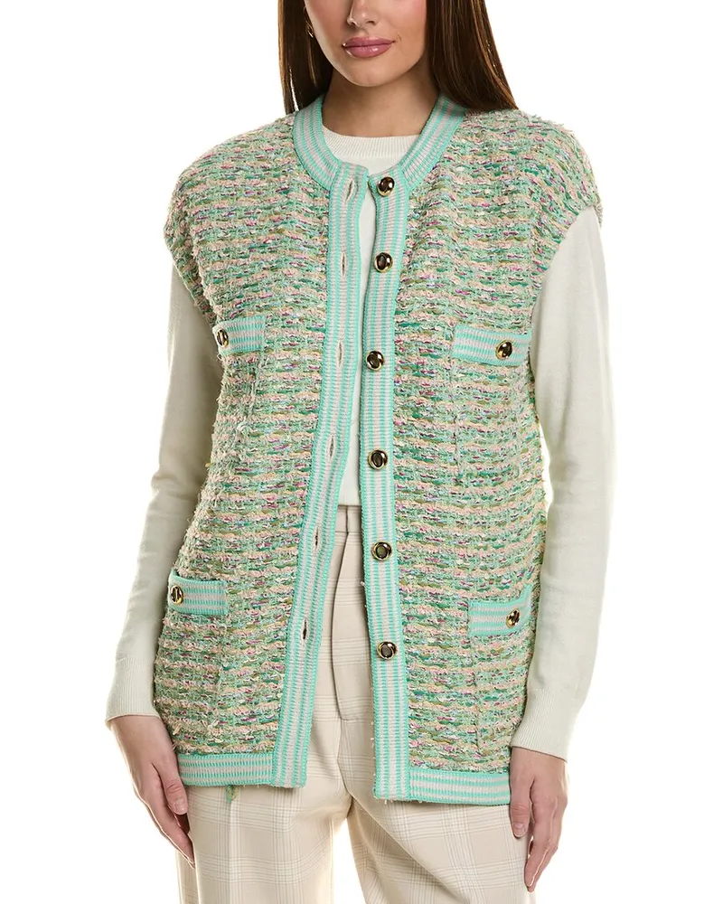 ST. JOHN Tweed Vest Blue
