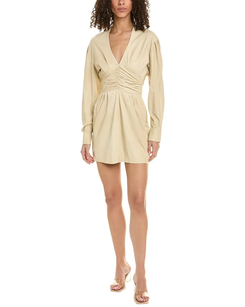 IRO Leather Mini Dress Beige