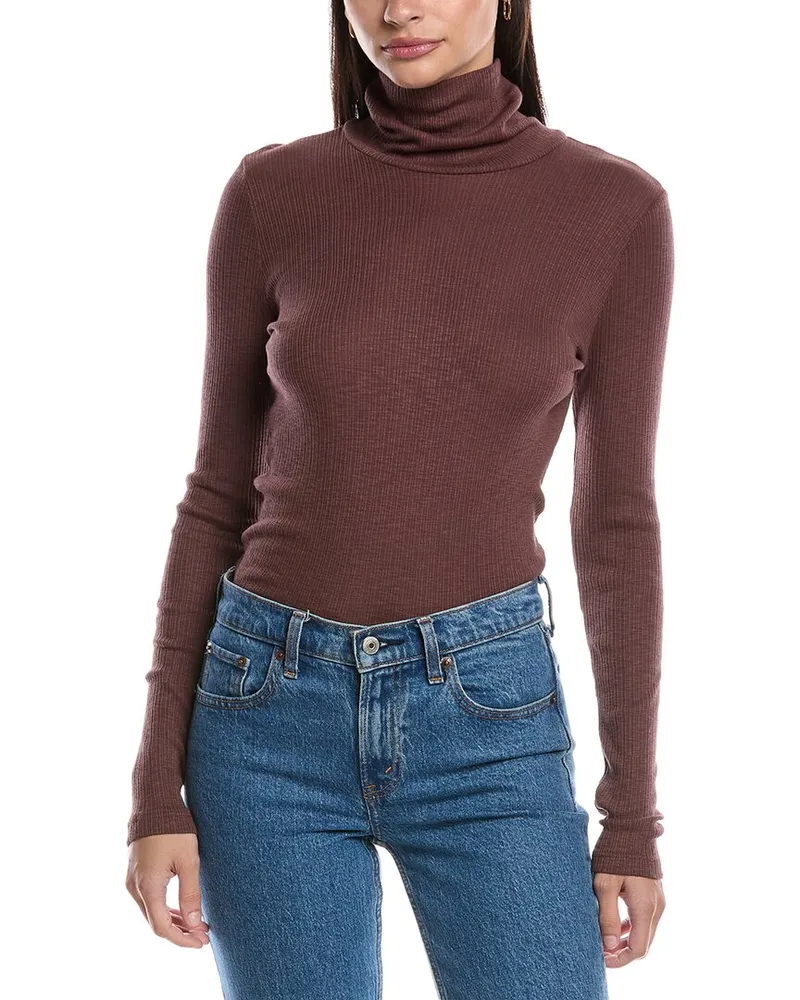 Michael Stars Bell Turtleneck Top Brown