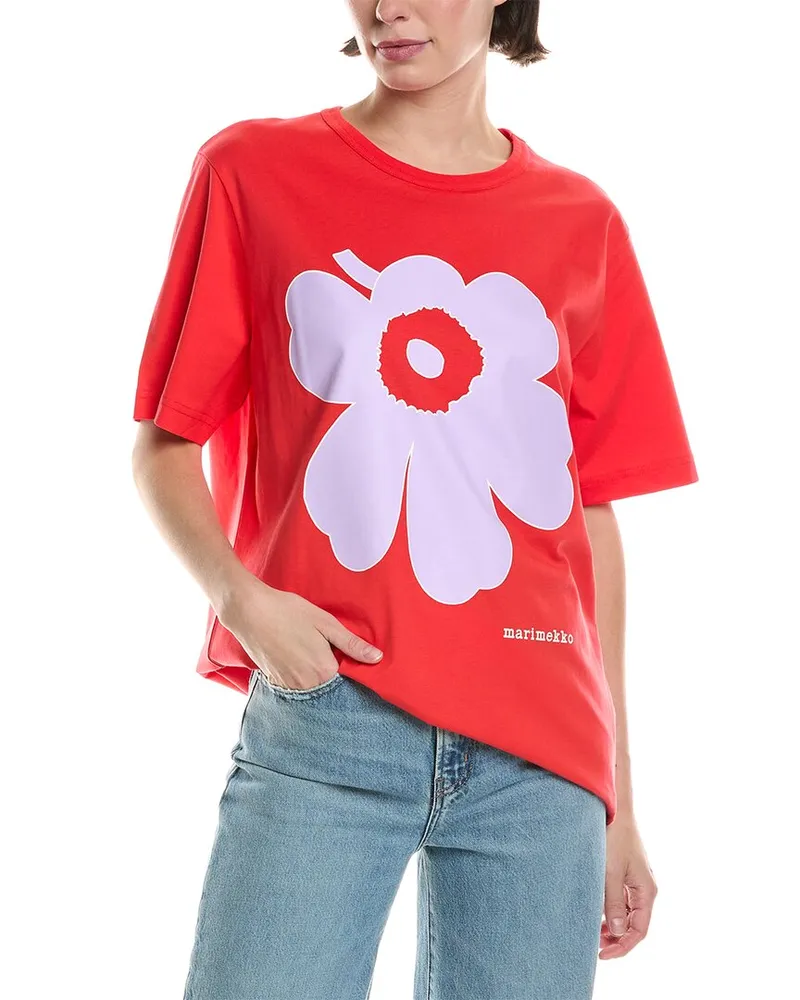 Marimekko Vihne Piirto Unikko T-Shirt Red