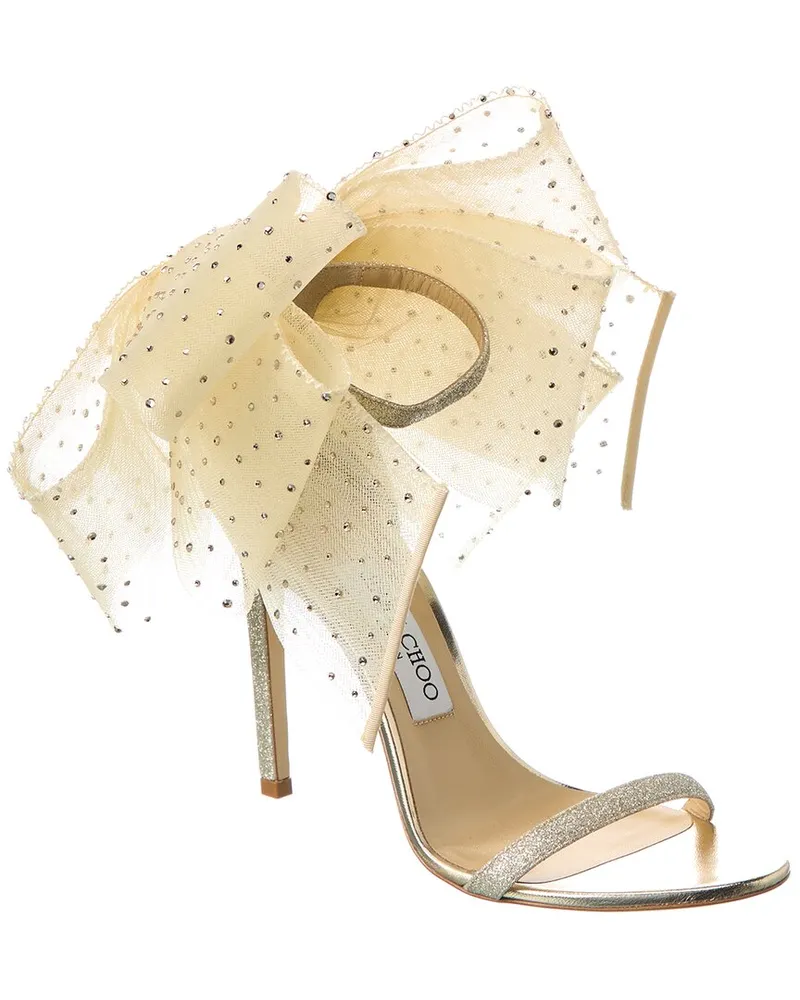 Jimmy Choo Aveline 100 Glitter Sandal Silver