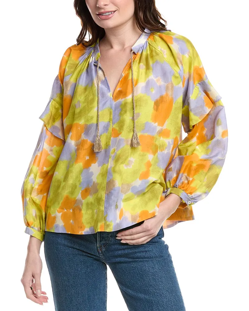 MARELLA Modane Silk-Blend Top Yellow