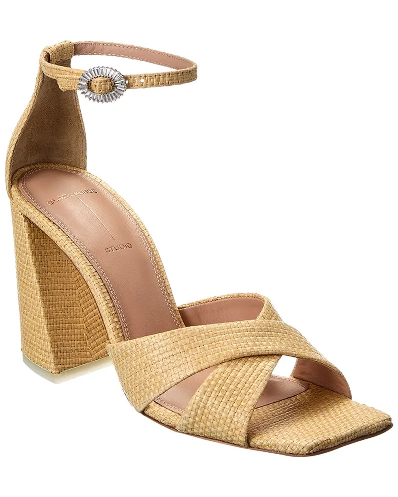 BLACK SUEDE STUDIO Chelsea Raffia Sandal Brown