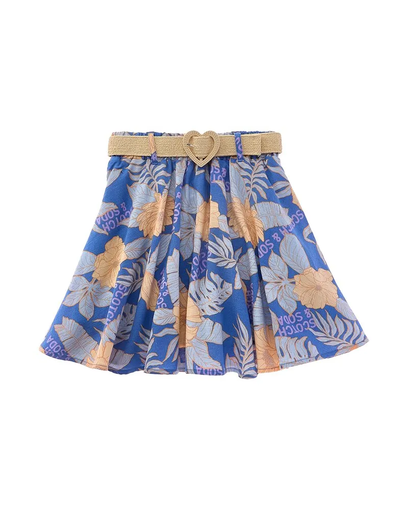 Scotch&Soda Elastic Waist Full Skirt W/ Belt Blue