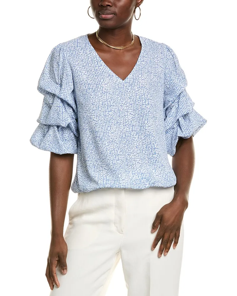 Vince Camuto Lantern Sleeve Top Blue