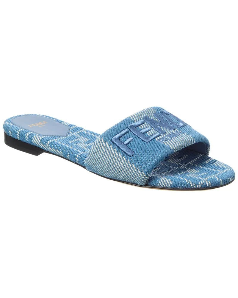 Fendi Signature Jacquard Sandal Blue