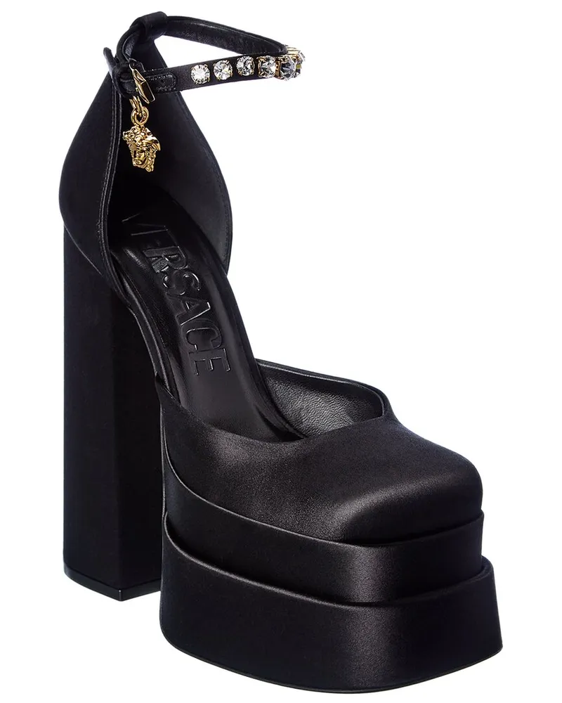 Versace Medusa Satin Platform Pump Black