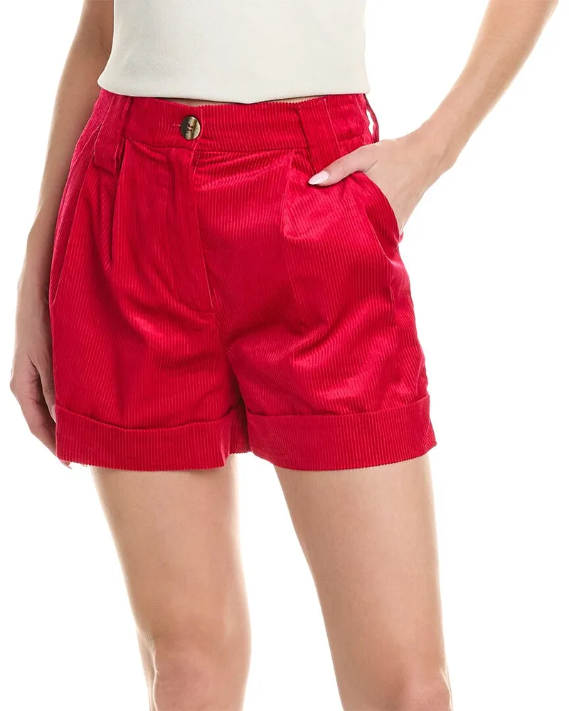Ganni Light Shiny Corduroy Short Pink