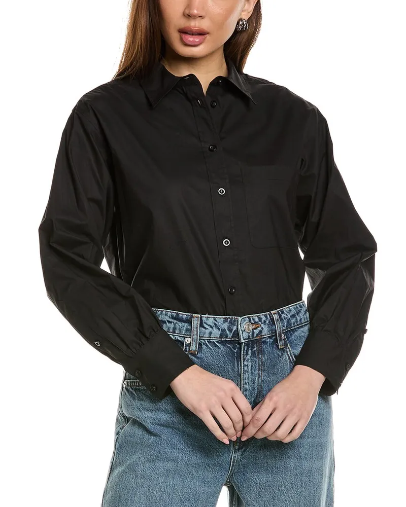 Frame Denim The Borrowed Pocket Shirt Black