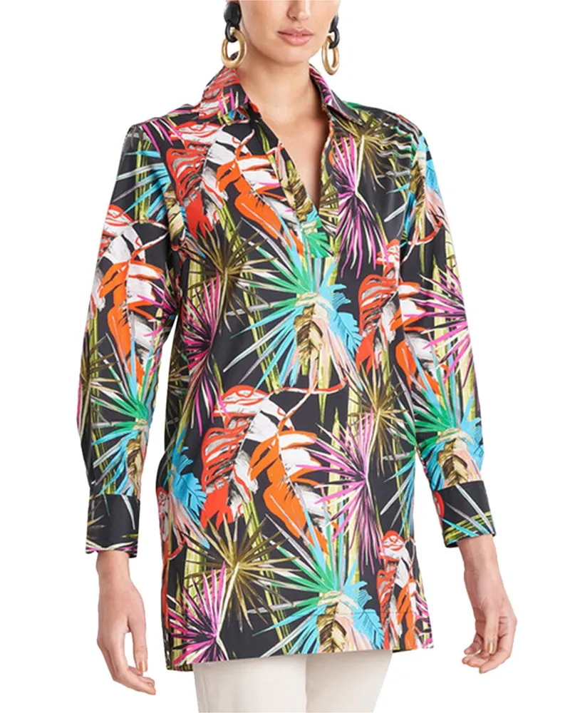 NATORI El Nido Printed Poplin Top Nocolor