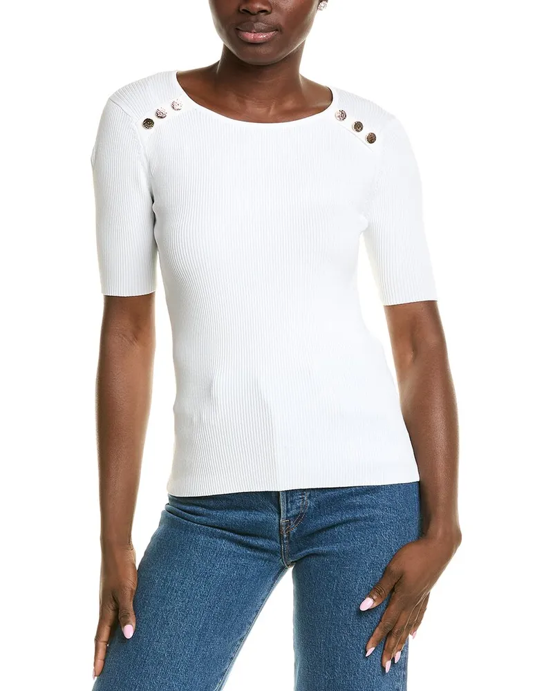 Elie Tahari Gemma Sweater White