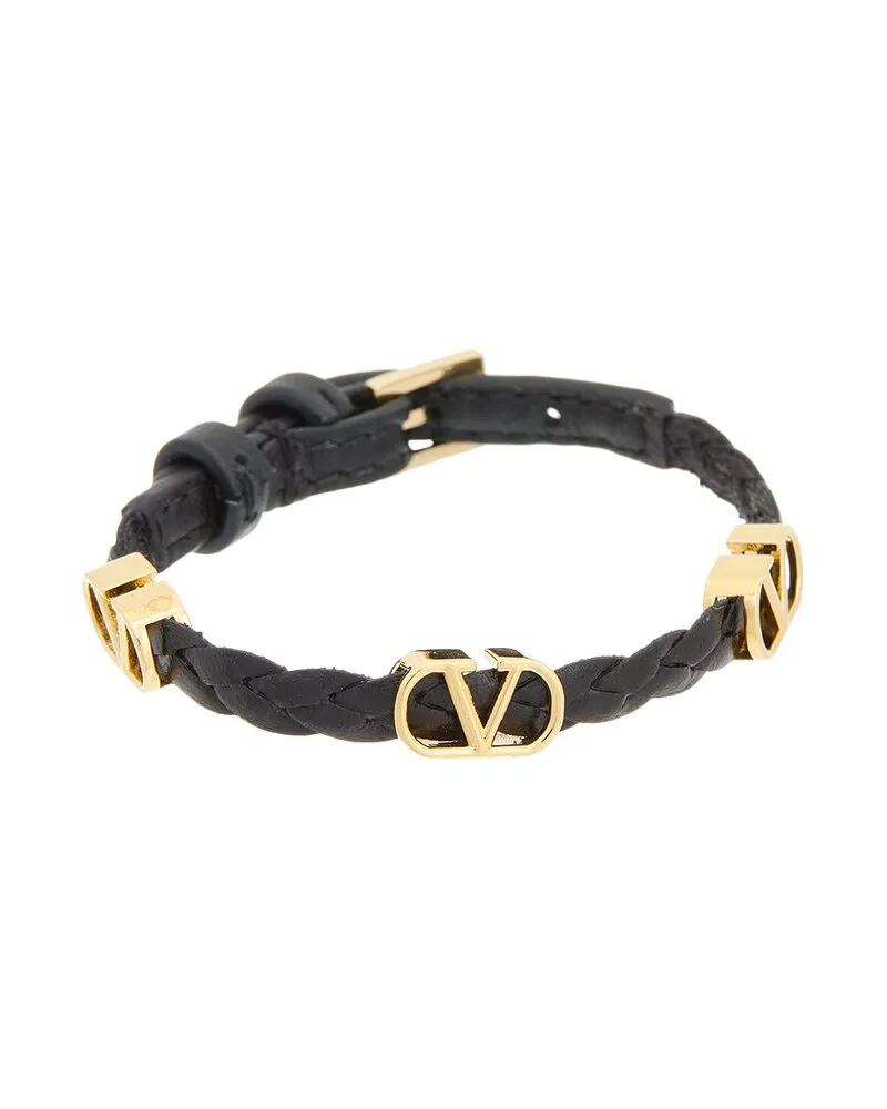 Valentino Garavani VLogo Signature Leather Bracelet Nocolor