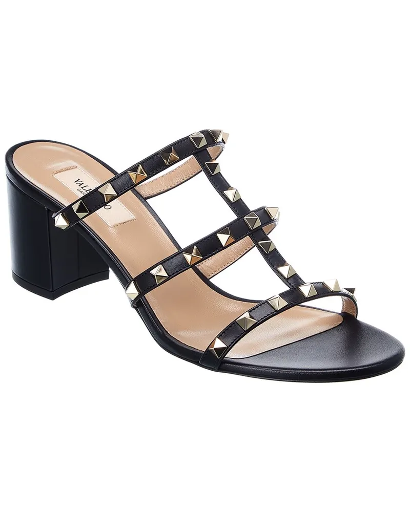 Valentino Garavani Rockstud Caged 60 Leather Sandals Black