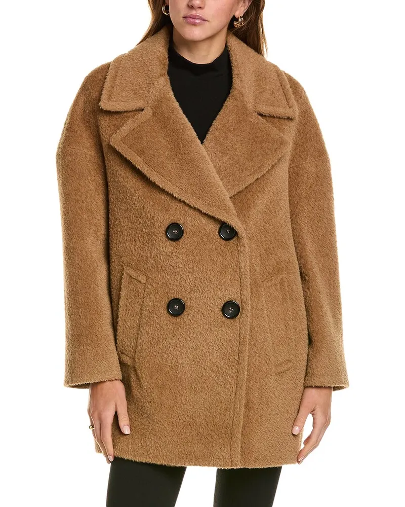 Cinzia Rocca Medium Wool & Alpaca-Blend Coat Brown