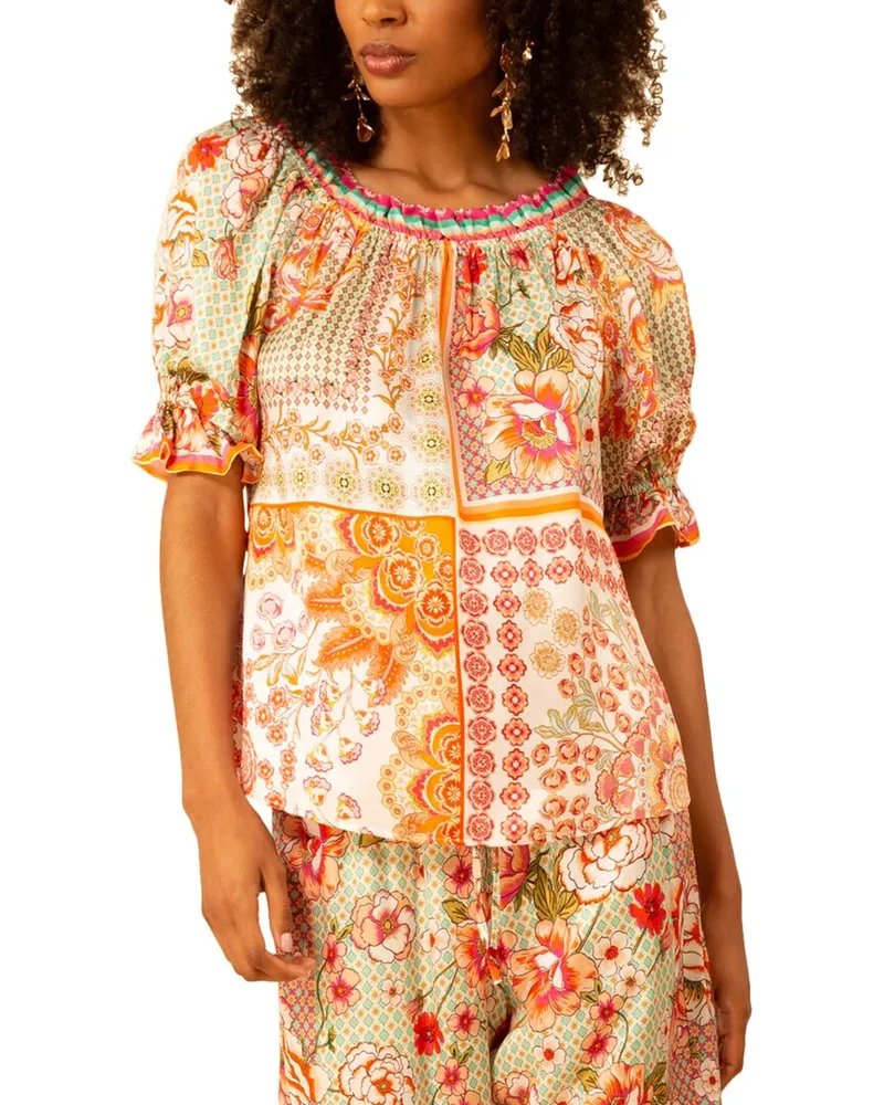Hale Bob Tatum Silk-Blend Blouse Nocolor