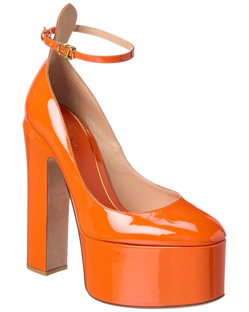 Valentino Garavani Tan-Go 155 Patent Platform Pump Orange