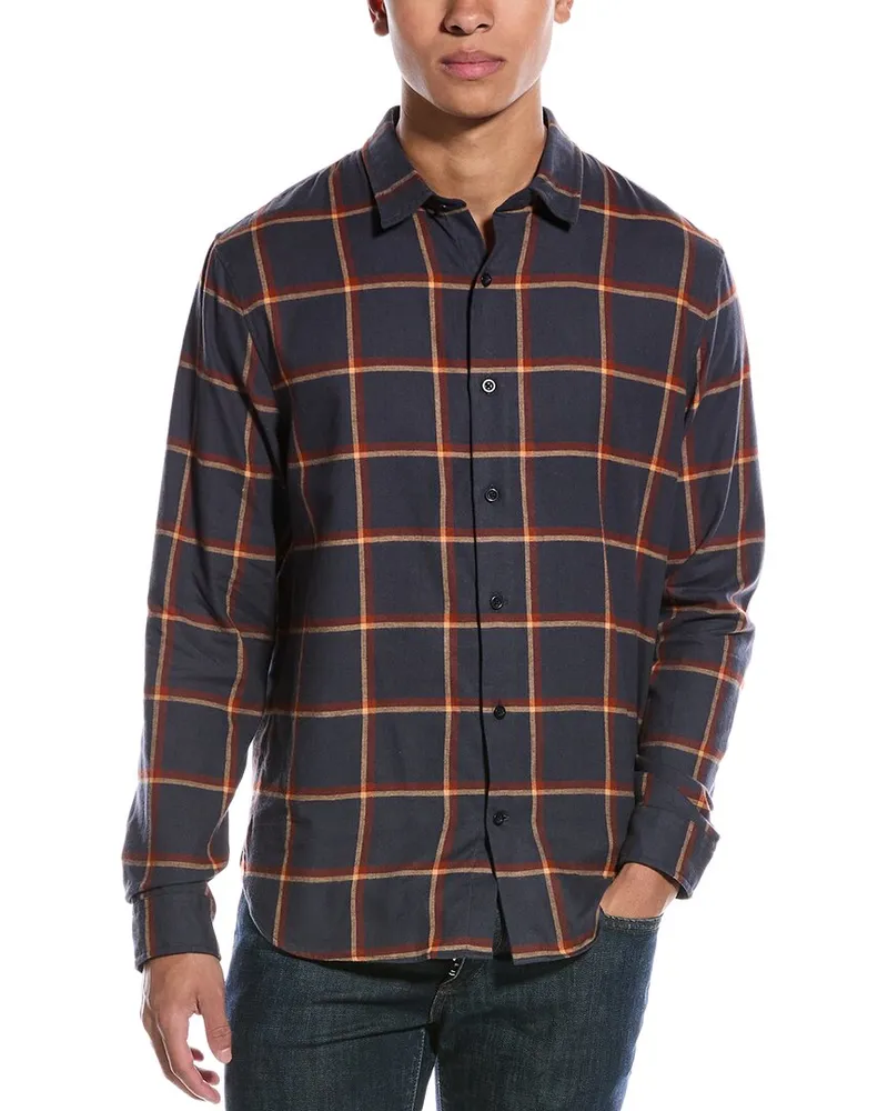 Vince Brushed Flannel Shirt Grey