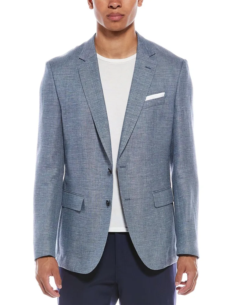 HUGO BOSS Hutson Linen & Wool-Blend Suit Jacket Blue