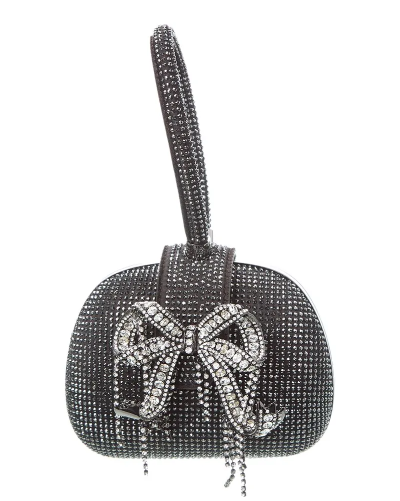 Self-Portrait Self-Portrait Rhinestone Top Handle Clutch Black