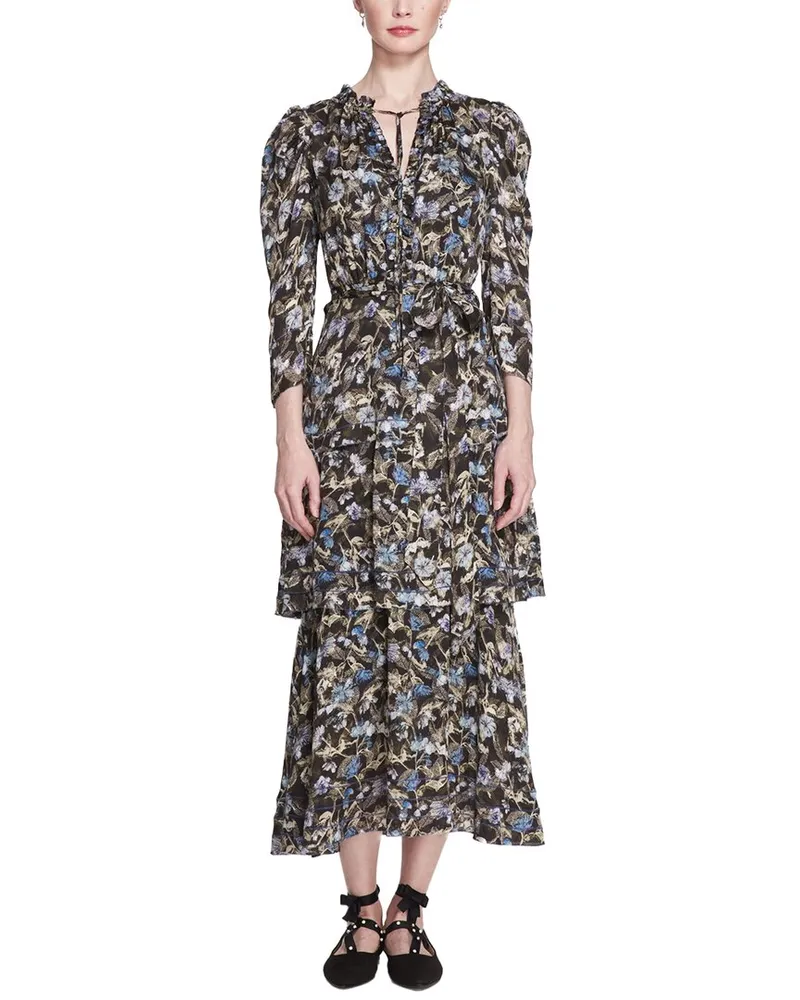 Marchesa Juniper Midi Dress Blue