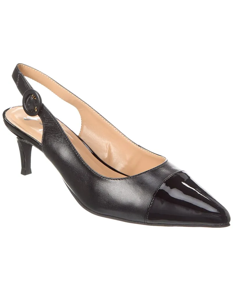 French Soule Skylar Leather Slingback Pump Black