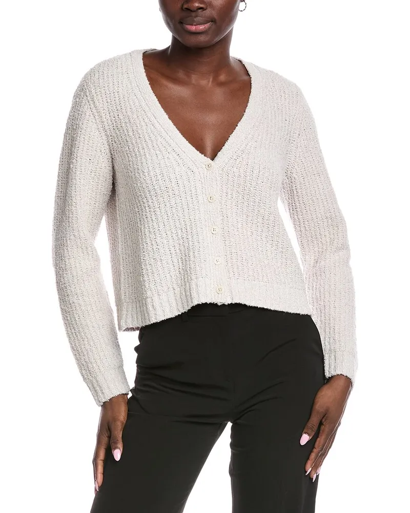 Eileen Fisher Fluff Cashmere-Blend Cardigan White
