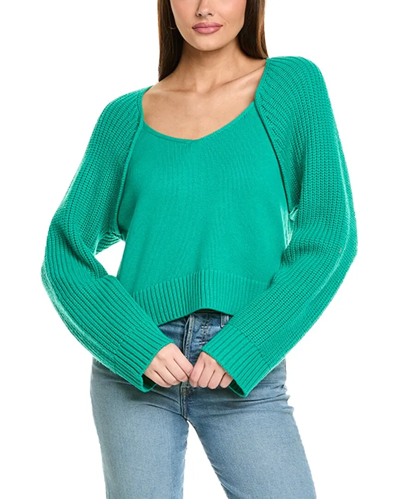 ba&sh Wool-Blend Pullover Green