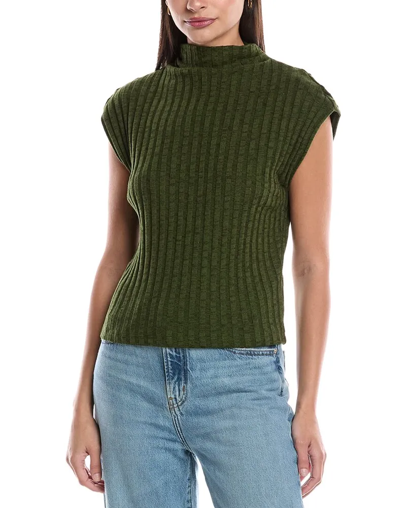 Michael Stars Nara Mock Neck Top Green