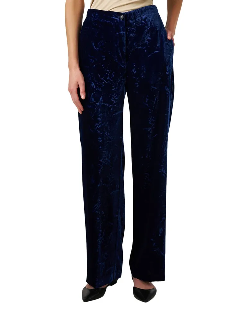 Seventy Velvet Wide Leg Cashmere Pant Blue