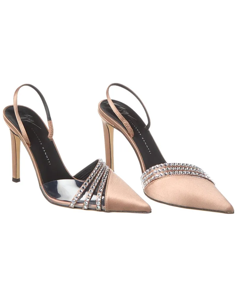 Giuseppe Zanotti Braquel 105 Satin & Vinyl Slingback Pump (Authentic Pre-Loved Nocolor