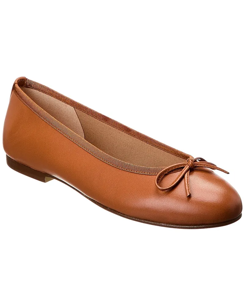 French Soule Emerald Leather Flat Brown